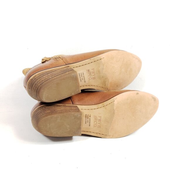 Frye And Co. Womens Size 7.5 Brown Leather & Suede Ankle Boots With Side Zipper - Picture 9 of 9